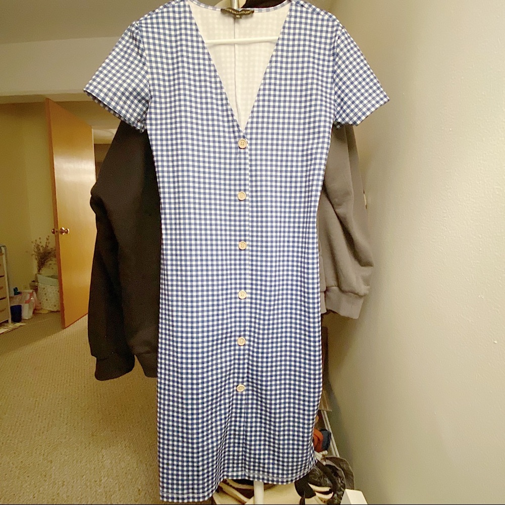 Blue Paid Dress (size runs large)